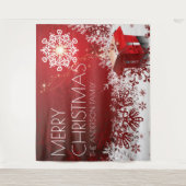 Kerstcadeautje verrassende sneeuwvlokken wandkleed (Voorkant)