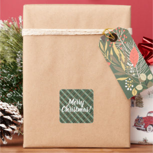 kerstcadeautje vierkante sticker