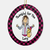 kerstcadeautje voor de bezoeker keramisch ornament (Links)