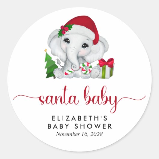 kerstcadeautje voor kerstbaby's met kerstcadeautje ronde sticker (Voorkant)