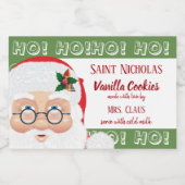 kerstcadeautje voor kerstfeestdagen voedselcontainer etiket (Enkel label)