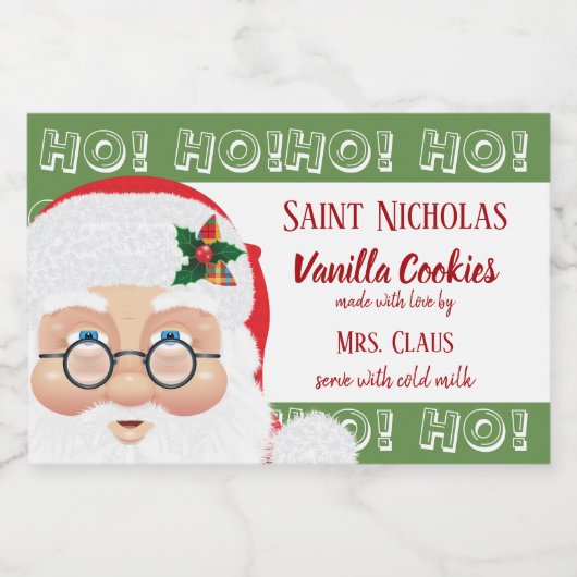 kerstcadeautje voor kerstfeestdagen voedselcontainer etiket (Enkel label)