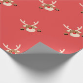 kerstcadeautje voor kinderen Rudolf Reindeer Red Cadeaupapier (Hoek)
