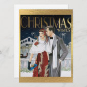 kerstcadeautje voor kunstdeco feestdagenkaart (Voorkant / Achterkant)