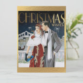 kerstcadeautje voor kunstdeco feestdagenkaart (Staand voorkant)