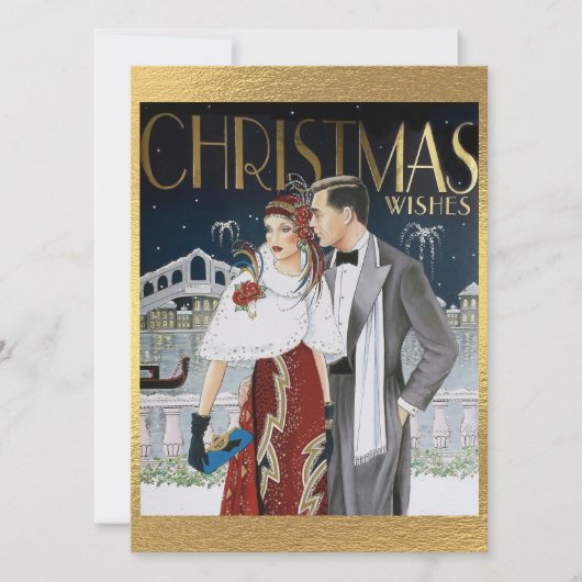 kerstcadeautje voor kunstdeco feestdagenkaart (Voorkant)