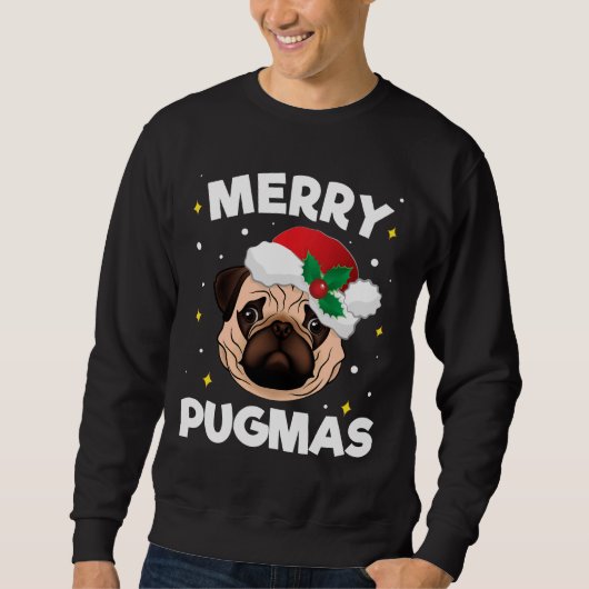 kerstcadeautje voor Pug Lover Merry Pugma Trui (Voorkant)
