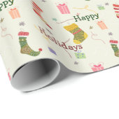 kerstcadeautje voor sokken cadeaupapier (Rol Hoek)