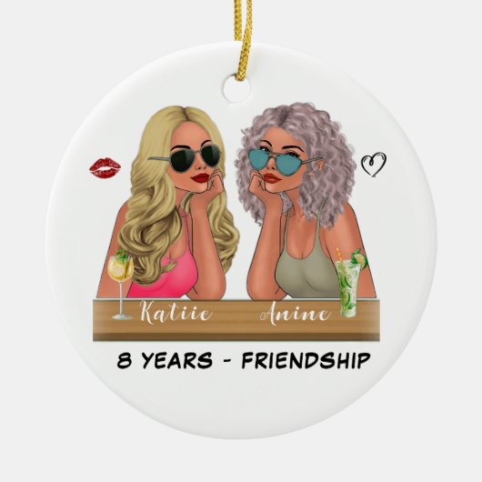 kerstcadeautje voor vrienden - persoonlijk keramisch ornament (Voorkant)