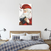 kerstcadeautjeKerstman met Binocles Canvas Afdruk (Insitu (Slaapkamer))