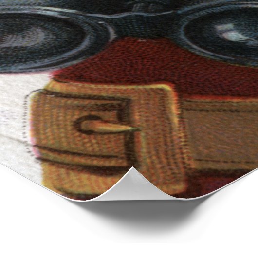 kerstcadeautjeKerstman met Binocles Poster (Hoek)
