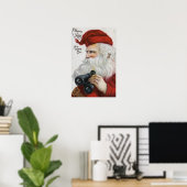 kerstcadeautjeKerstman met Binocles Poster (Thuiskantoor)
