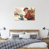 kerstcadeautjeKerstman met jongen Canvas Afdruk (Insitu (Slaapkamer))