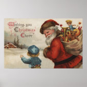 kerstcadeautjeKerstman met jongen Poster (Voorkant)