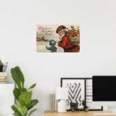 kerstcadeautjeKerstman met jongen Poster (Thuiskantoor)