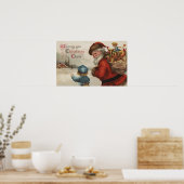 kerstcadeautjeKerstman met jongen Poster (Keuken)