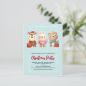 kerstcadeautjes - Beer voor rendieren en konijnenu Briefkaart (Staand voorkant)