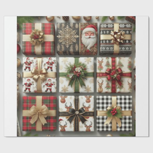 kerstcadeautjes cadeaupapier (Vlak)