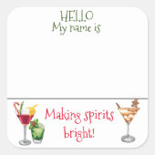 kerstcadeautjes Drinken Vierkante Sticker (Voorkant)