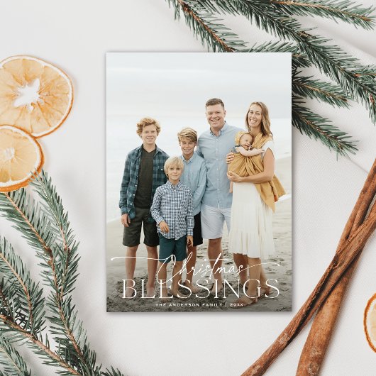 kerstcadeautjes Elegant Holiday Fotokaart Feestdagenkaart