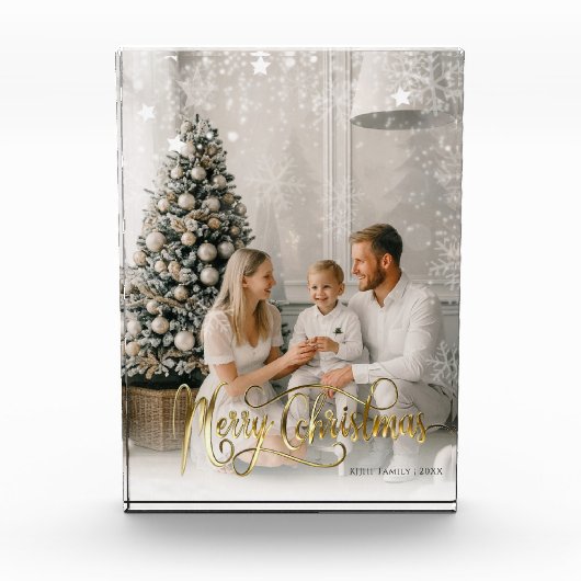 kerstcadeautjes Elegant Holiday Fotokaart Fotoblokken (Voorkant)