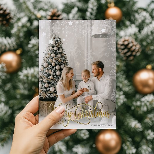 kerstcadeautjes Elegant Holiday Fotokaart Kaart