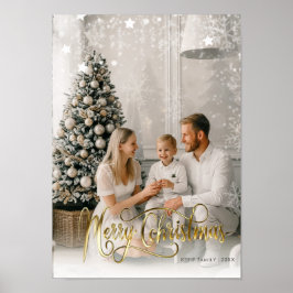 kerstcadeautjes Elegant Holiday Fotokaart Poster