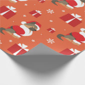 kerstcadeautjes en Duits herderpatroon Cadeaupapier (Hoek)