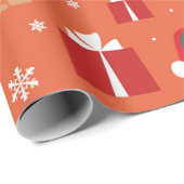 kerstcadeautjes en Duits herderpatroon Cadeaupapier (Rol Hoek)