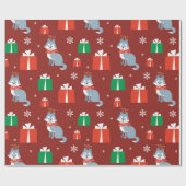 kerstcadeautjes en hoesachtig patroon cadeaupapier (Vlak)