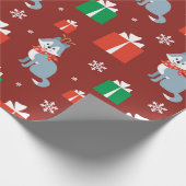 kerstcadeautjes en hoesachtig patroon cadeaupapier (Hoek)