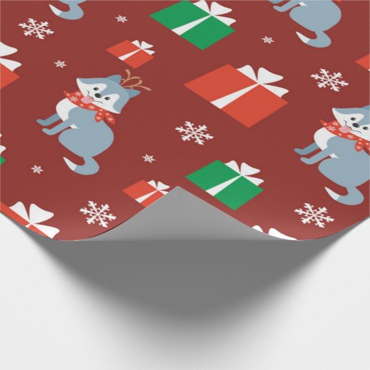 kerstcadeautjes en hoesachtig patroon cadeaupapier (Hoek)