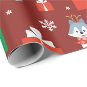 kerstcadeautjes en hoesachtig patroon cadeaupapier (Rol Hoek)