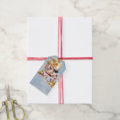 kerstcadeautjes en kaars-warme feestdagen cadeaulabel (Met Touw)