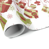 kerstcadeautjes en Ornamenten, pakpapier (Rol Hoek)