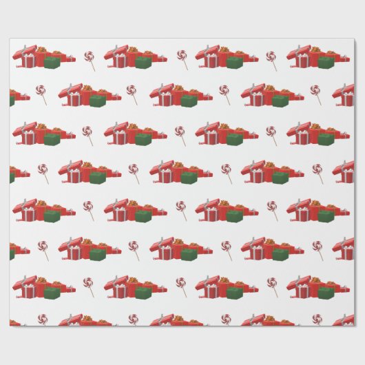 kerstcadeautjes en perminten cadeaupapier (Vlak)