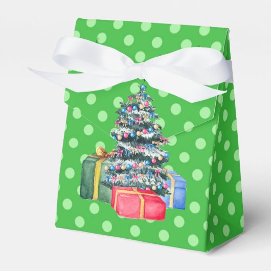 kerstcadeautjes en poka Dots voor kerstbox Bedankdoosjes (Voorkant Zijde)