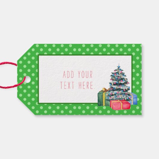 kerstcadeautjes en pokadots Label Cadeaulabel (Achterkant Horizontaal)