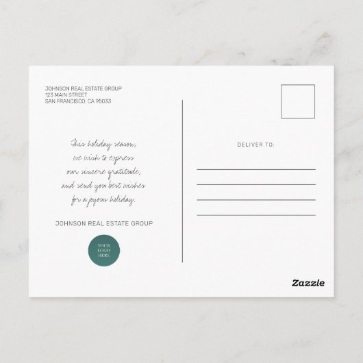 kerstcadeautjes en siervoorwerpen Prettige feestda Briefkaart (Achterkant)