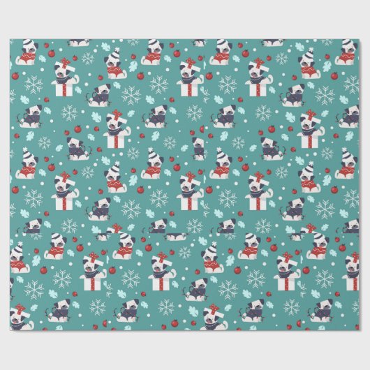 kerstcadeautjes en snowflakes cadeaupapier (Vlak)