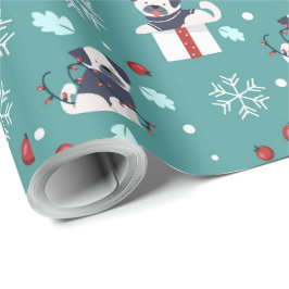 kerstcadeautjes en snowflakes cadeaupapier