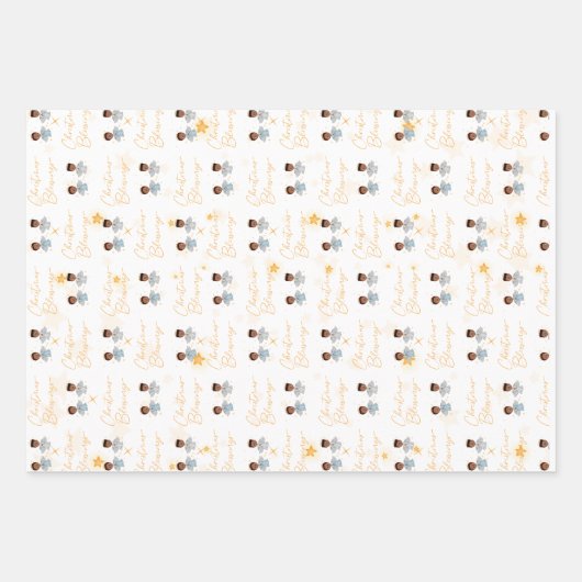 kerstcadeautjes engel-omslagpapier - jongens inpakpapier vel (Voorkant 2)