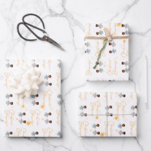 kerstcadeautjes engel-omslagpapier - jongens inpakpapier vel