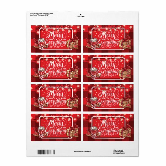 kerstcadeautjes etiket (Full Sheet)