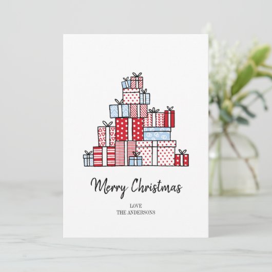 kerstcadeautjes feestdag Kaart (Staand voorkant)