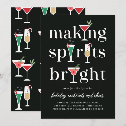 kerstcadeautjes feestdag uitnodiging (Voorkant / Achterkant)