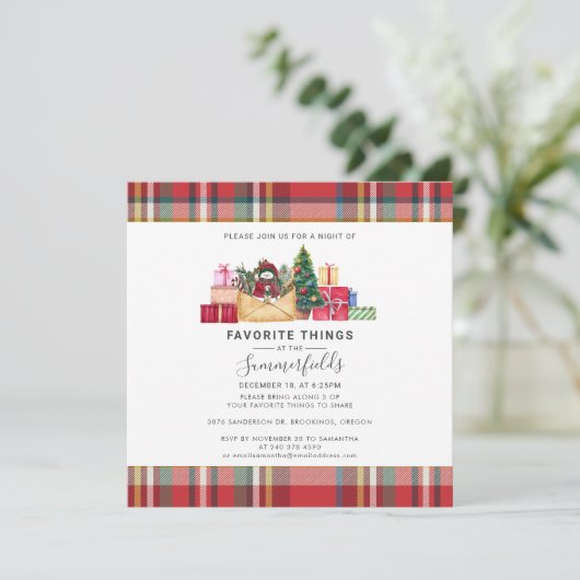 kerstcadeautjes Feestdagen favoriete dingen Rustis Kaart (Staand voorkant)