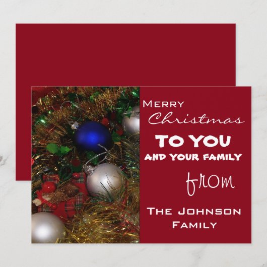 kerstcadeautjes feestdagenkaart (Voorkant / Achterkant)