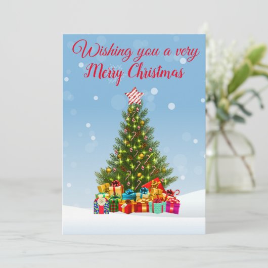 kerstcadeautjes feestdagenkaart (Staand voorkant)