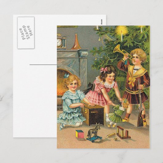 kerstcadeautjes feestdagenkaart (Voorkant / Achterkant)